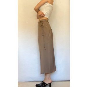 Long taupe wrap skirt